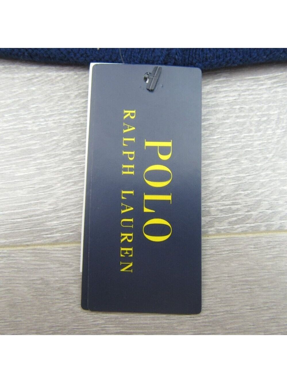 Polo Ralph Lauren Pom Pom Beanie Cap One Size Navy White NEW - Picture 9 of 12